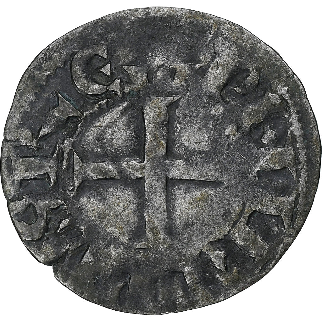 France, Philip II, Denier Tournois, 1180-1223, Saint-Martin de Tours, Billon