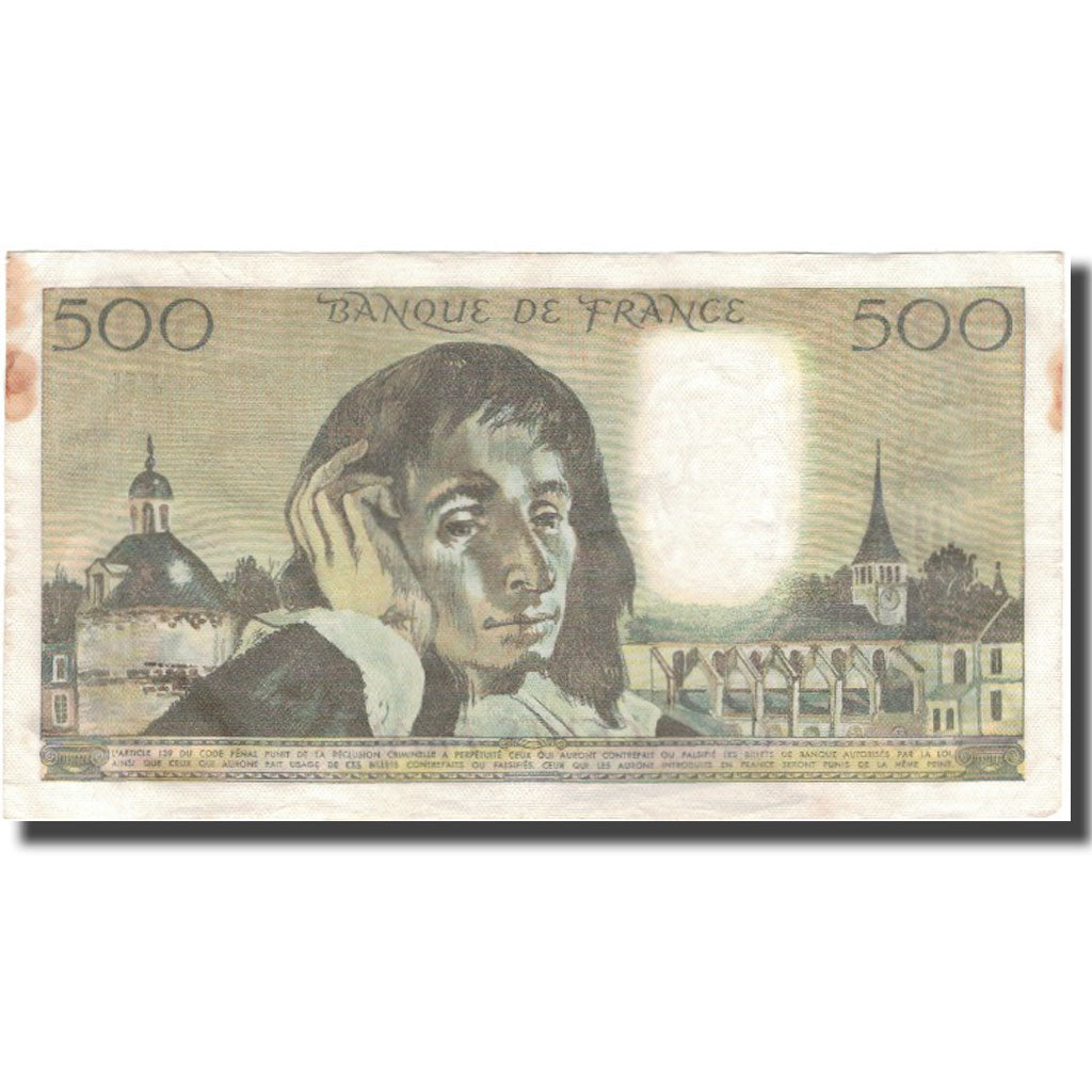 France, 500 Francs, Pascal, 1978-10-05, VF(30-35), Fayette:71.18, KM:156d