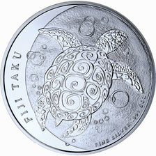Fidji, 10 Dollars - 5 Oz, Turtle, 2013, BE, Argent, FDC