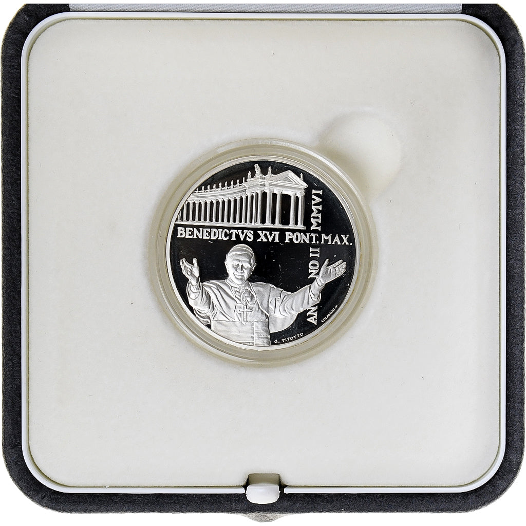 Watykan, 10 Euro, Pape Benoit XVI, Colonnato di S. Pietro, Proof, 2006, Rome