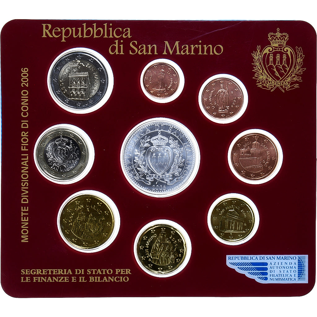 San Marino, Set 1 ct. - 5 Euro, Coin card.FDC, 2006, Rome, MS(65-70)