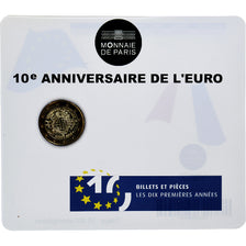 France, 2 Euro, 10e anniversaire de l'euro, Coin Card. BU, 2012, MDP