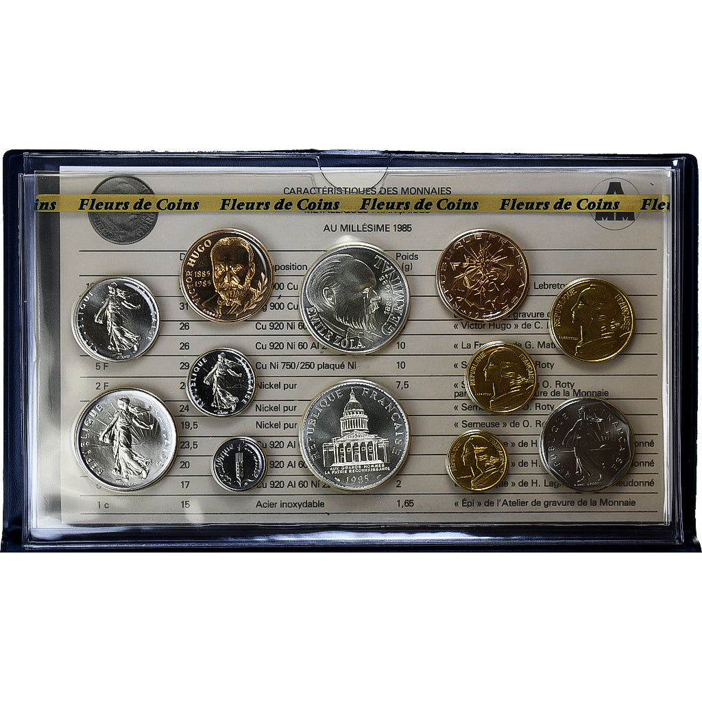 Francia, Coffret 1 c. à 100 frs., 1985, MDP, FDC, N.C., FDC