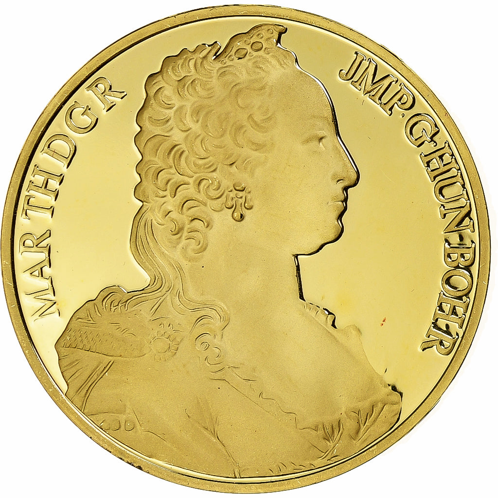 Belgium, 100 Ecu, Maria Theresia, 1990, Brussels, 1 Oz, Gold, MS(65-70)