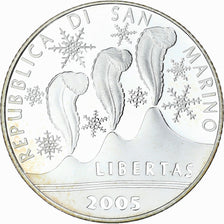 San Marino, 5 Euro, Jeux d'hiver de Turin, Proof, 2005, Rome, Silver, MS(65-70)