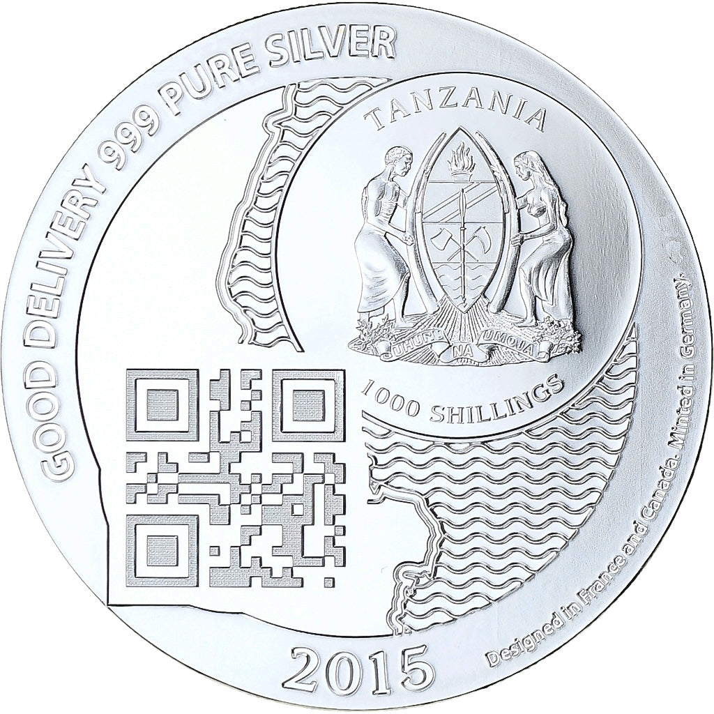 Zanzibar, 1000 Shillings, 1 Vera Silver Oz, 2015, Proof, Silver, MS(65-70)