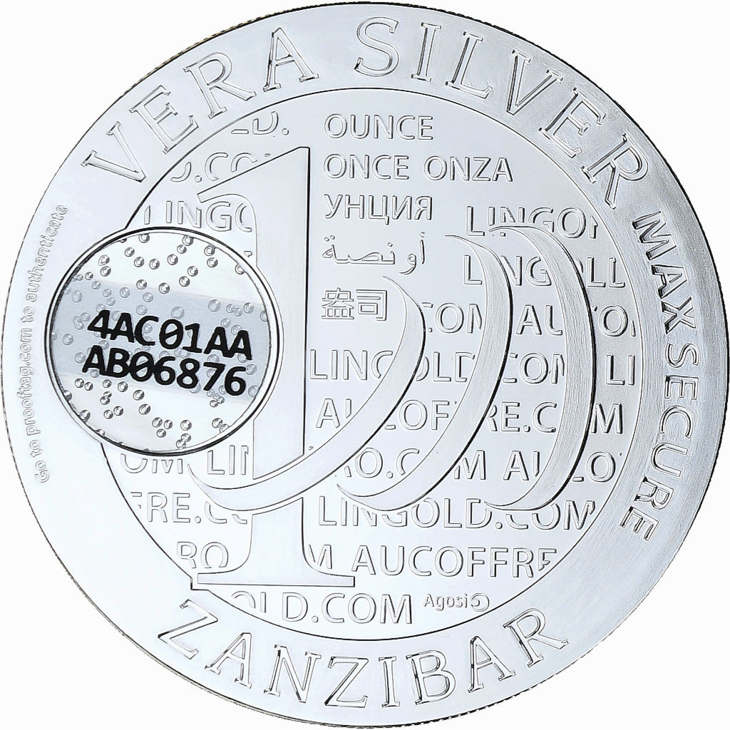 Zanzibar, 1000 Shillings, 1 Vera Silver Oz, 2015, Proof, Silver, MS(65-70)