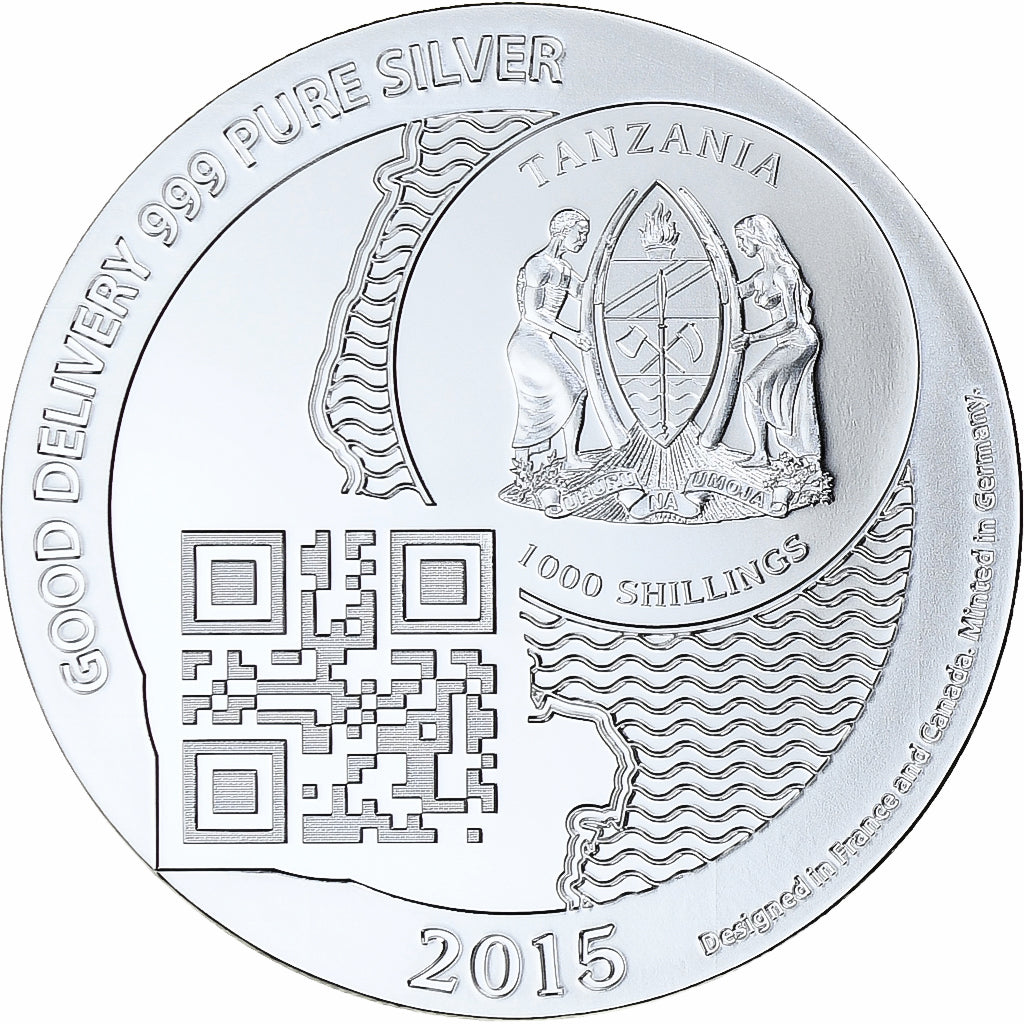 Zanzibar, 1000 Shillings, 1 Vera Silver Oz, 2015, Proof, Silver, MS(65-70)
