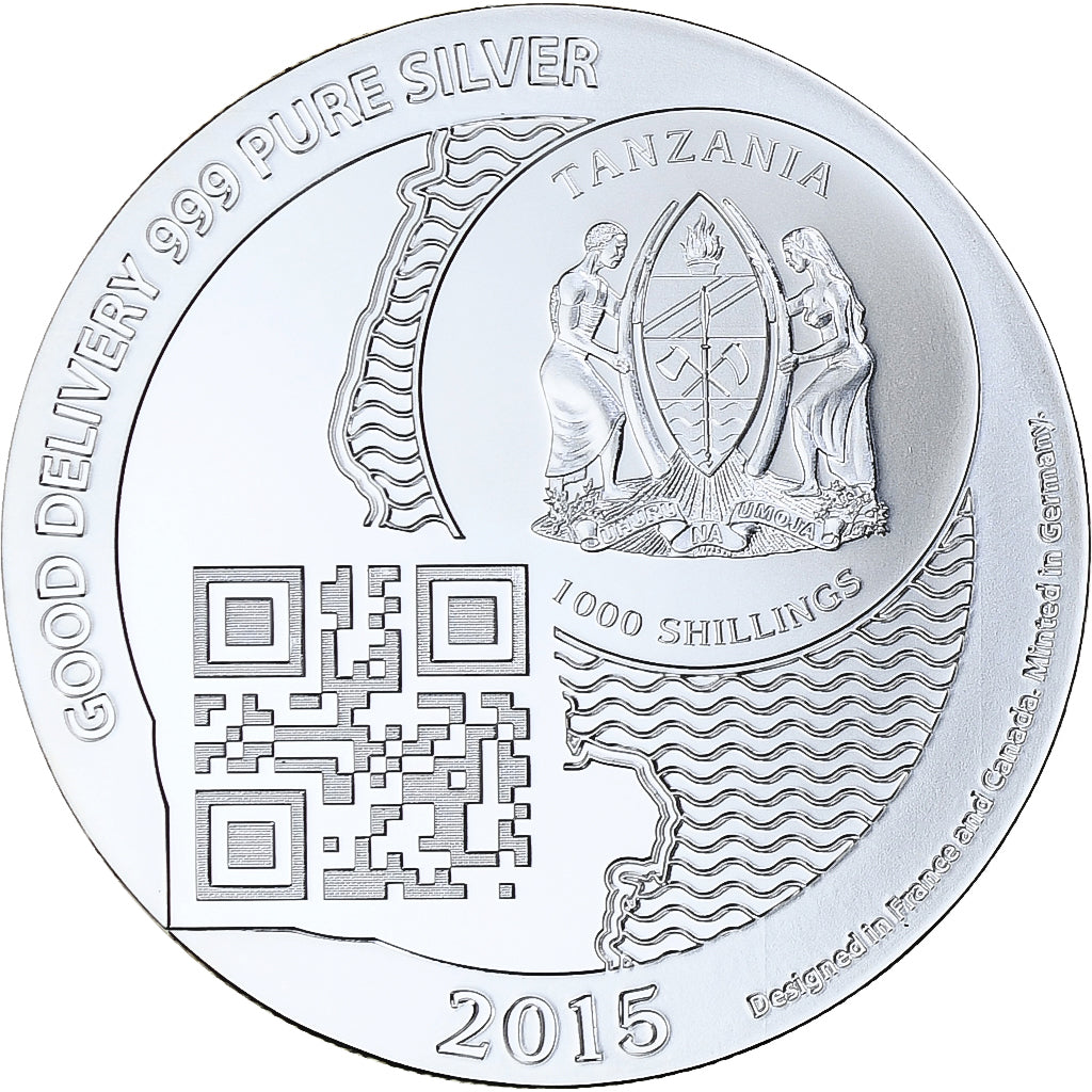 Zanzibar, 1000 Shillings, 1 Vera Silver Oz, 2015, PP, Silber, STGL