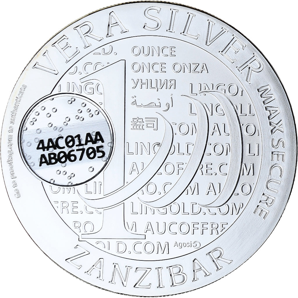 Zanzibar, 1000 Shillings, 1 Vera Silver Oz, 2015, PP, Silber, STGL