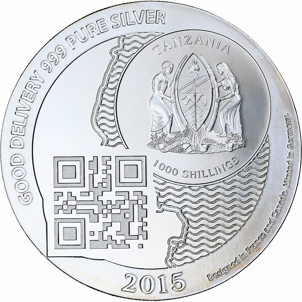 Zanzibar, 1000 Shillings, 1 Vera Silver Oz, 2015, Proof, Silver, MS(65-70)