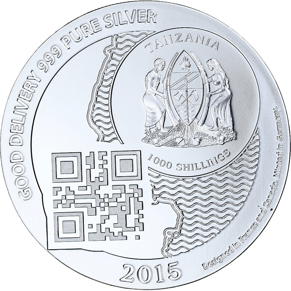 Zanzibar, 1000 Shillings, 1 Vera Silver Oz, 2015, Proof, Srebro, MS(65-70)