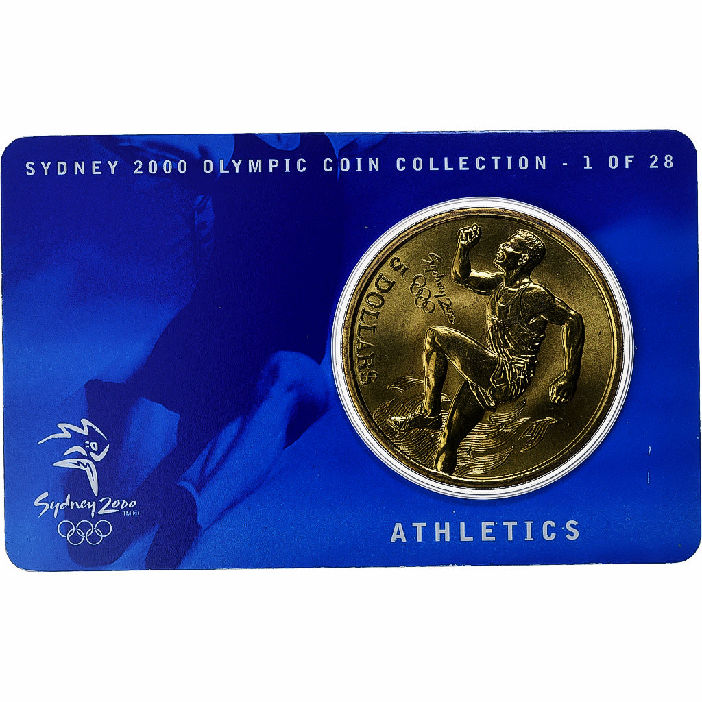 Australia, Elizabeth II, 5 Dollars, XXVII Olympics, Sydney - Athletics 1/28