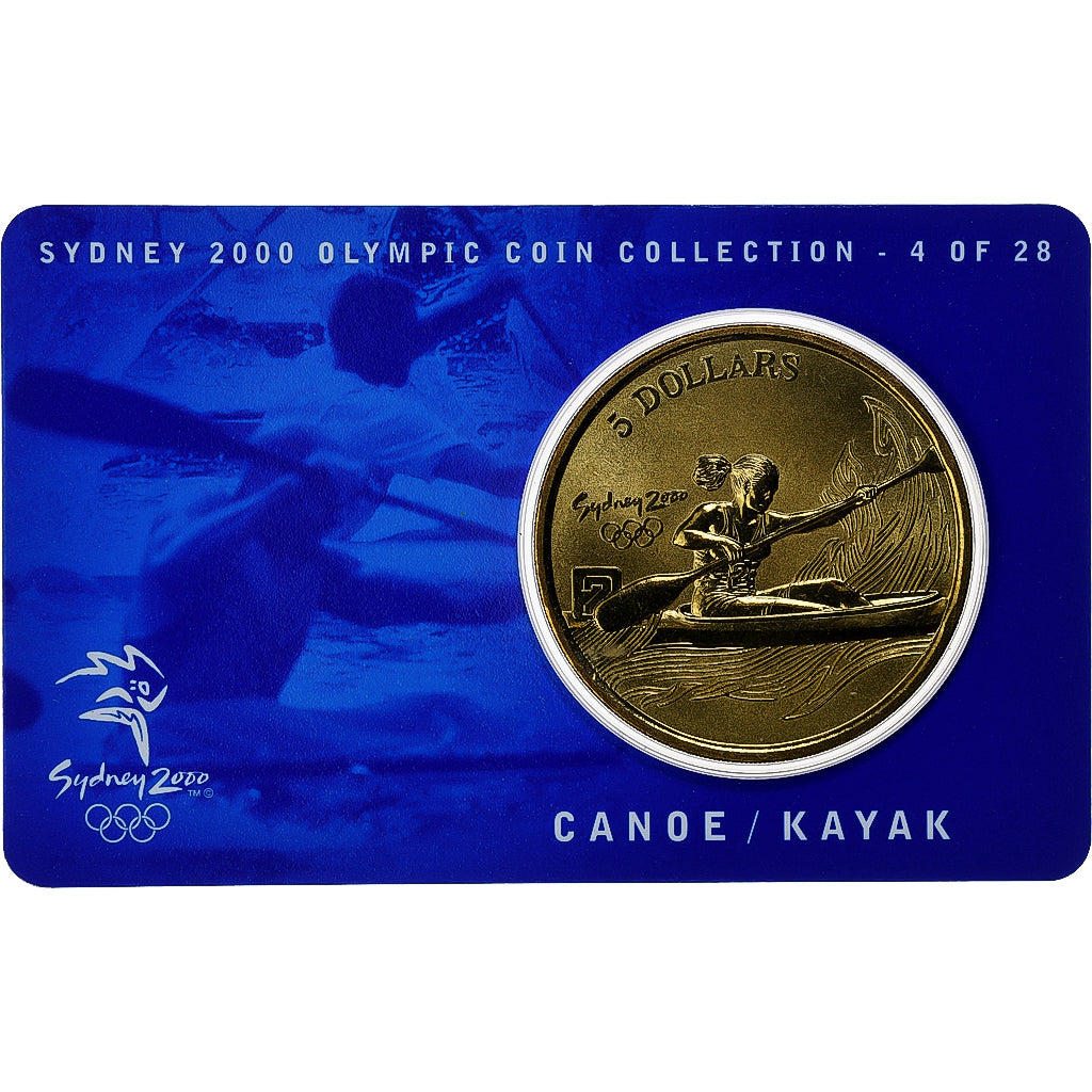 Australia, Elizabeth II, 5 Dollars, XXVII Olympics, Sydney - Canoe/Kayak 4/28
