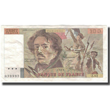 Francia, 100 Francs, Delacroix, 1982, BC+, Fayette:69.6, KM:154b