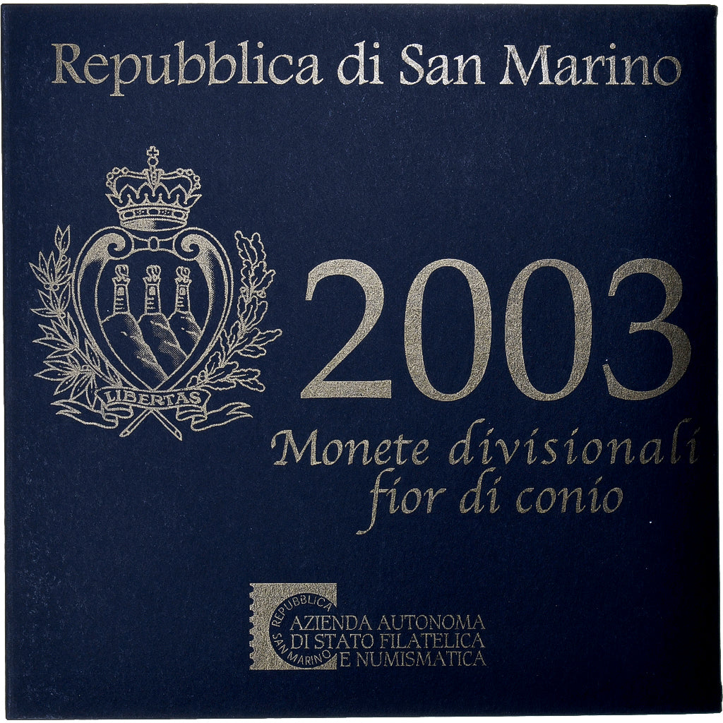 San Marino, Set 1 ct. - 5 Euro, Série Divisionnelle, Coin card.FDC, 2003, Rome