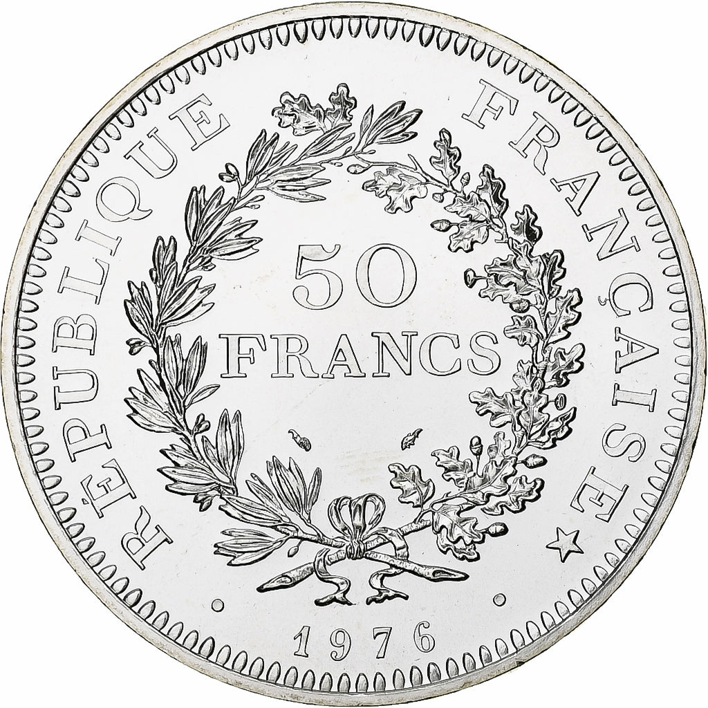 France, 50 Francs, Hercule, 1976, Paris, série FDC, Silver, MS(65-70)