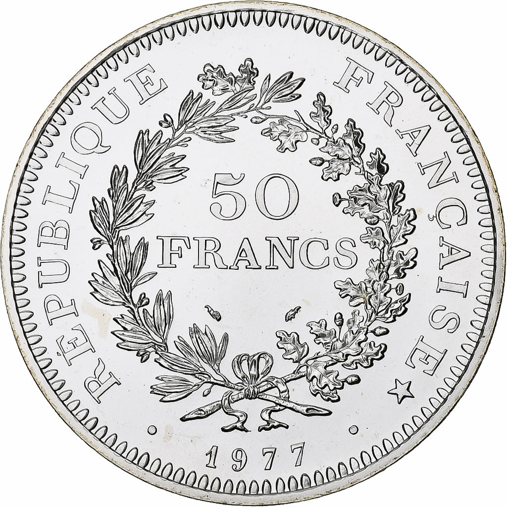 France, 50 Francs, Hercule, 1977, Paris, série FDC, Silver, MS(65-70)