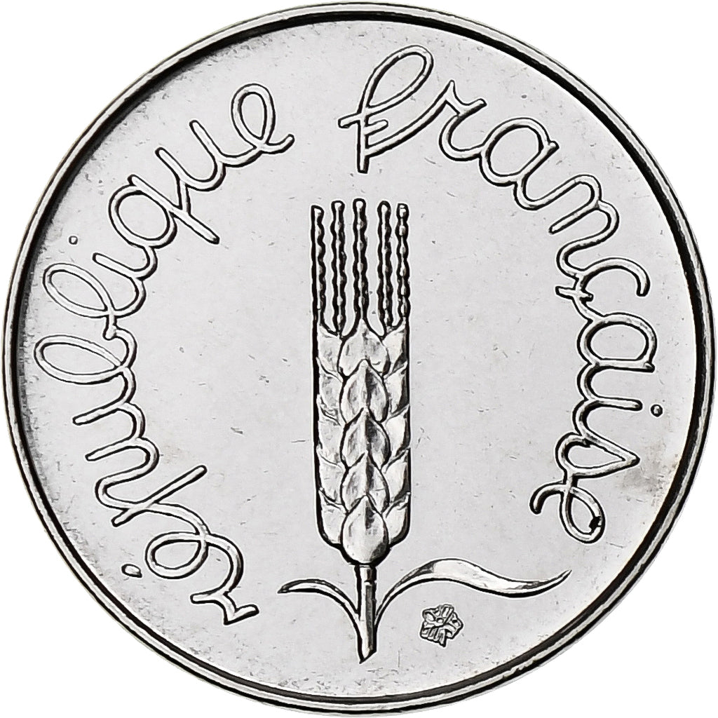 France, 1 Centime, Épi, 1976, Paris, série FDC, Acier inoxydable, FDC