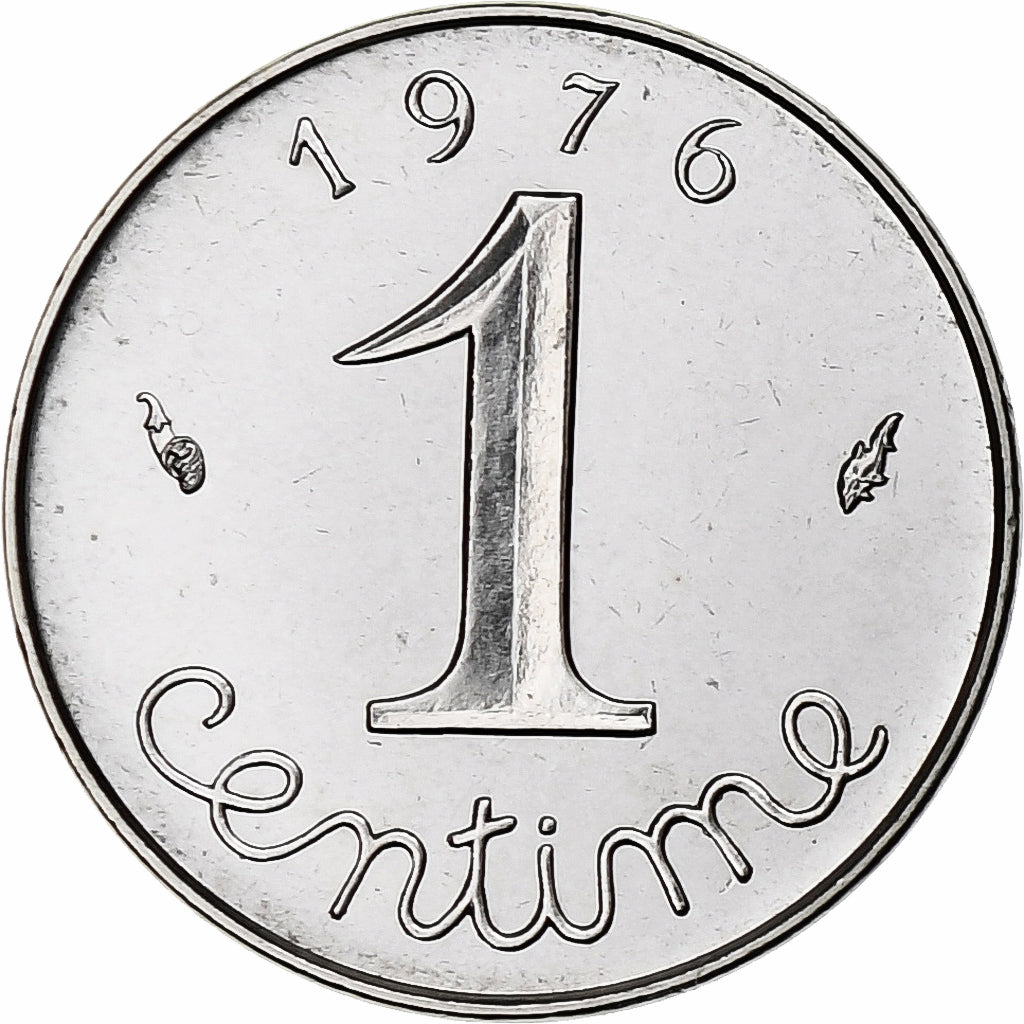 France, 1 Centime, Épi, 1976, Paris, série FDC, Acier inoxydable, FDC
