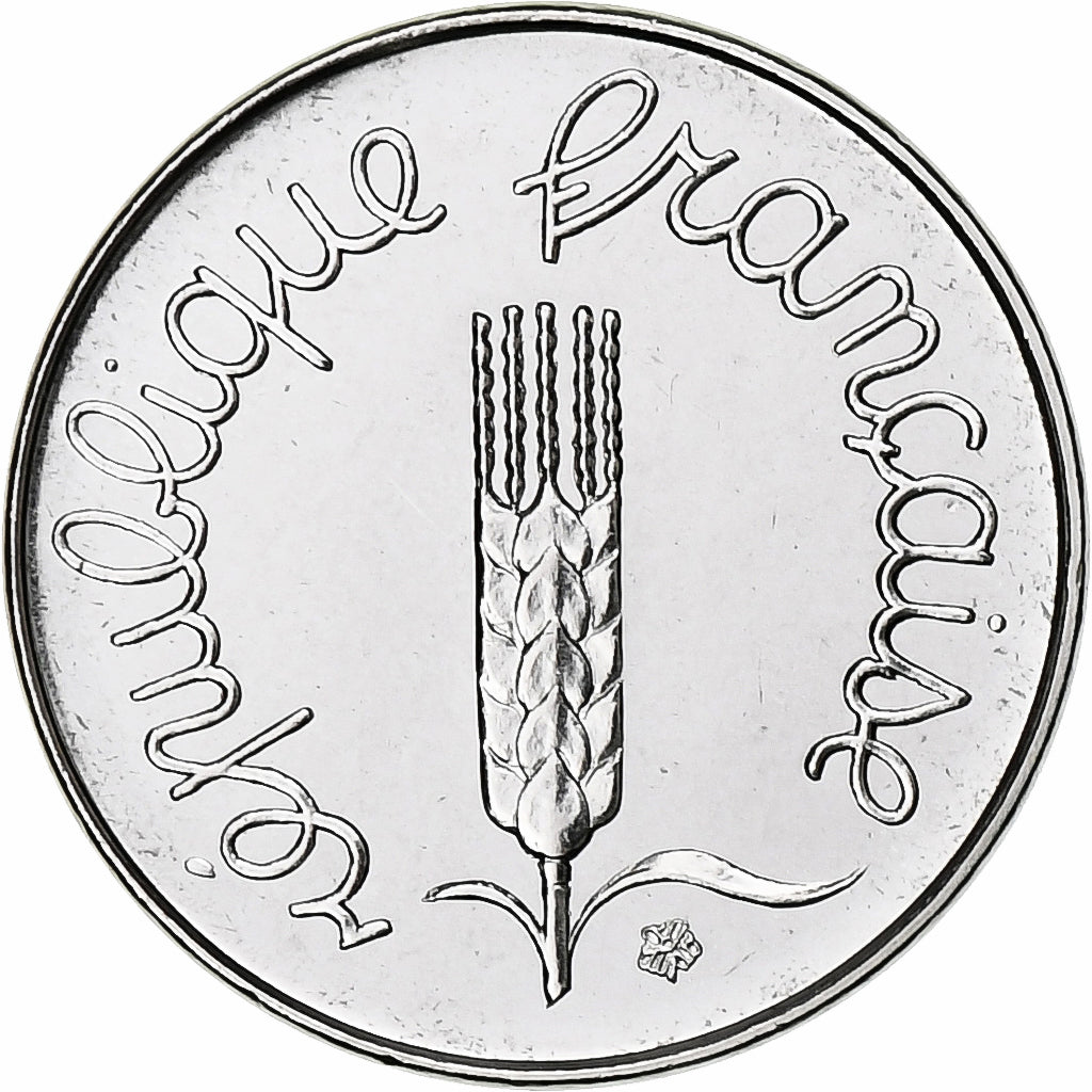 Frankreich, 1 Centime, Épi, 1977, Paris, série FDC, Stainless Steel, STGL