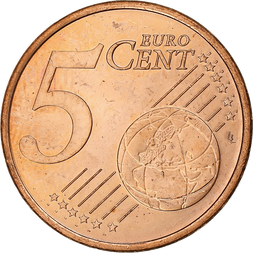 Monaco, Rainier III, 5 Euro Cent, 2001, Paris, Cuivre plaqué acier, SPL+