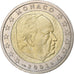 Francja, Rainier III, 2 Euro, 2001, Paris, Bimetaliczny, MS(64), KM:174