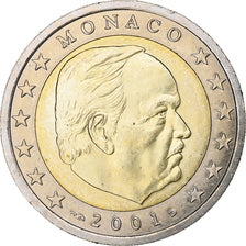 France, Rainier III, 2 Euro, 2001, Paris, Bi-Metallic, MS(64), KM:174