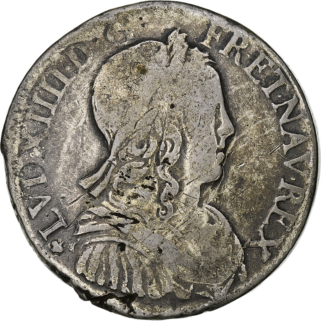 France, Louis XIV, 1/2 Ecu, 1653, Uncertain mint, Contemporary imitation