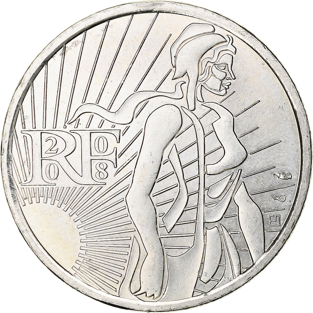 France, 5 Euro, Semeuse, 2008, MDP, Silver, MS(63)