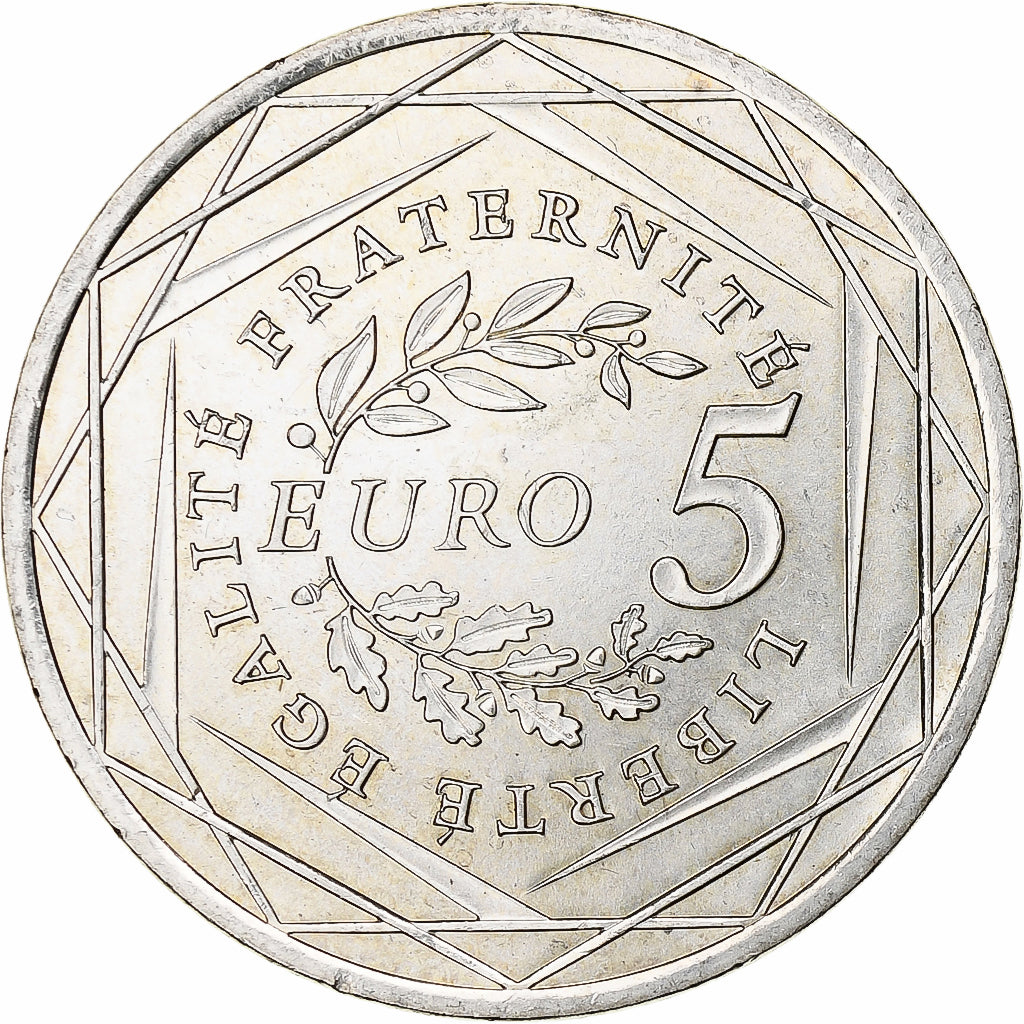 France, 5 Euro, Semeuse, 2008, MDP, Silver, MS(63)
