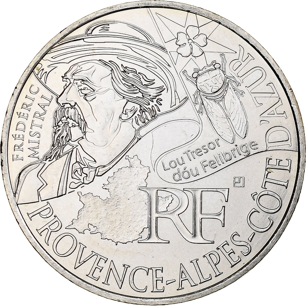 Francja, 10 Euro, Provence-Alpes-Côte d'Azur, 2012, MDP, Srebro, MS(63)