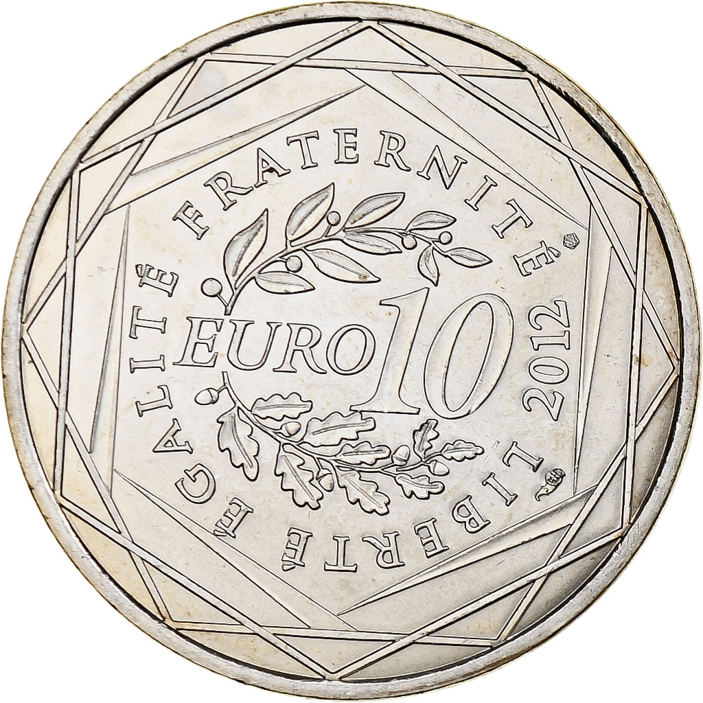 France, 10 Euro, Franche-Comté, 2012, MDP, Silver, MS(64)