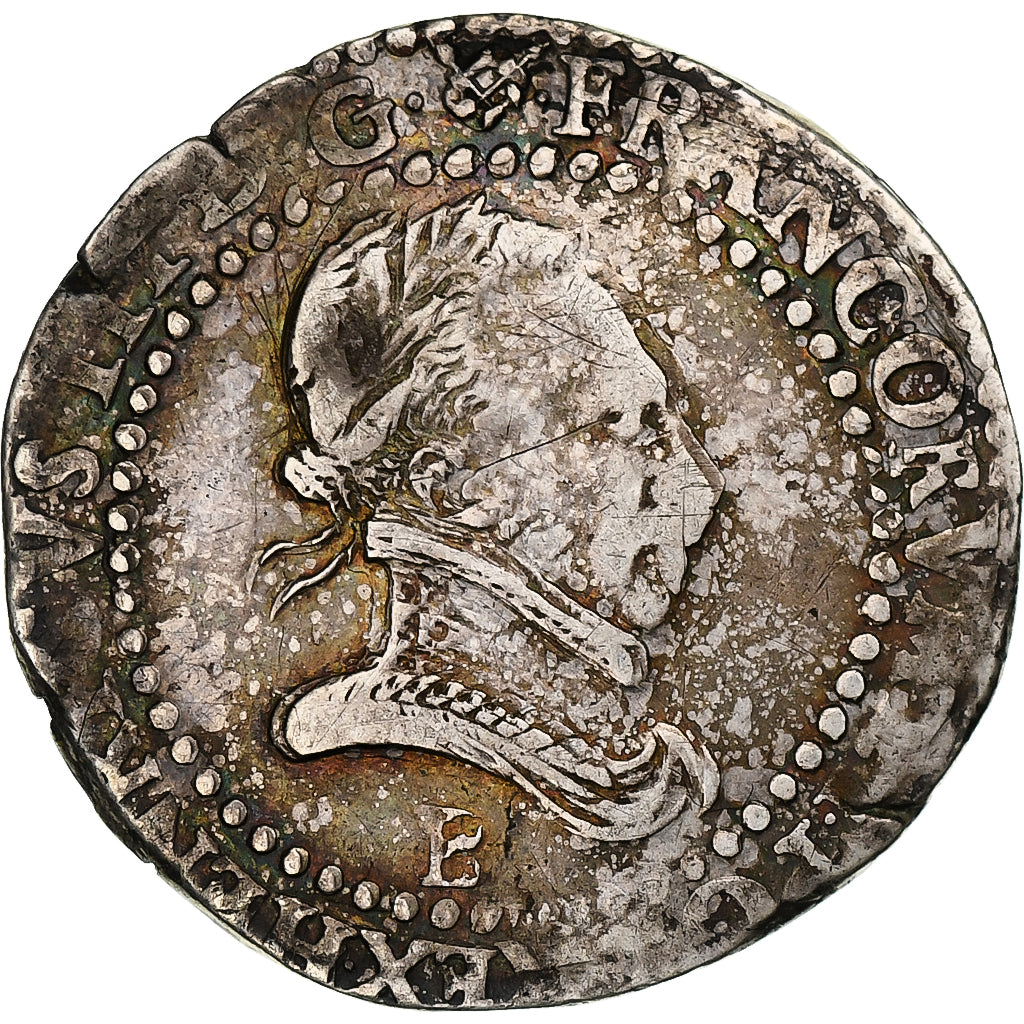 France, Henri III, Demi Franc, 1588, Rouen, Silver, VF(30-35)