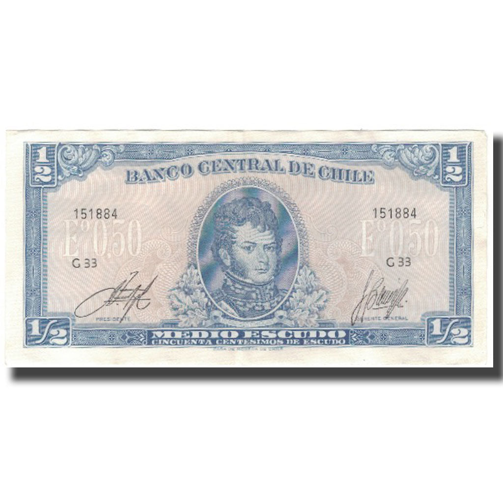 Billet, Chile, 1/2 Escudo, KM:134Aa, TTB