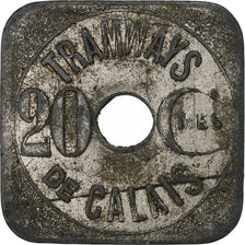 France, Tramways de Calais, 20 Centimes, n.d., Nickel plated zinc, EF(40-45)