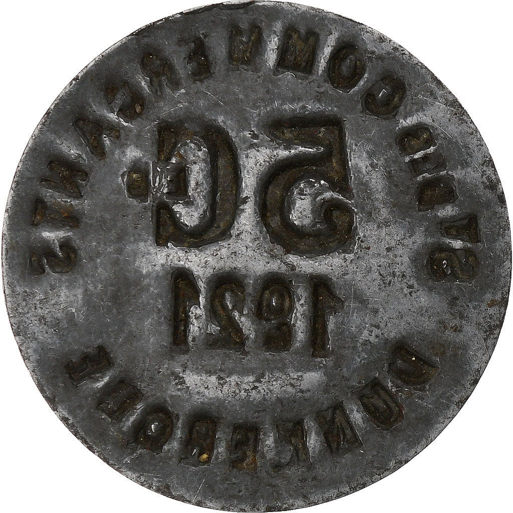 France, Société des Commerçants - Dunkerque, 5 Centimes, 1921, TTB, Iron