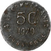 France, Société des Commerçants - Dunkerque, 5 Centimes, 1920, TTB, Iron