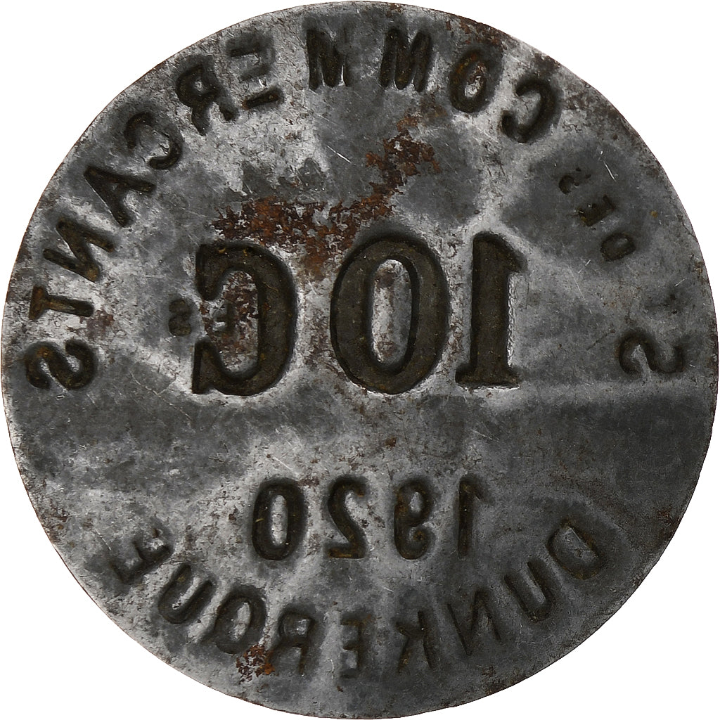 France, Société des Commerçants - Dunkerque, 10 Centimes, 1920, TTB, Iron