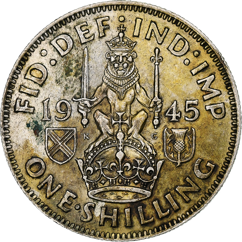 Great Britain, George VI, 1 Shilling, 1945, London, Silver, AU(50-53)