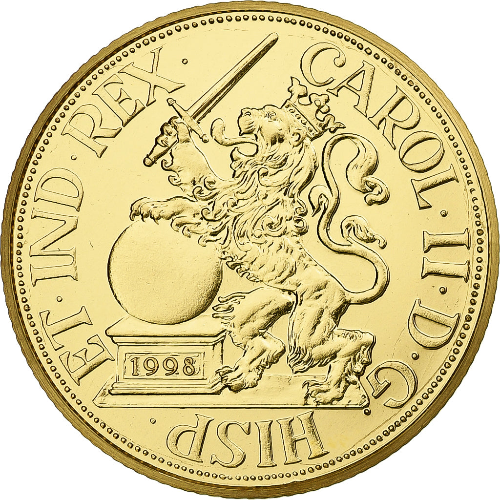 Belgium, Token, Charles II, Modern copy, 1998, Gold, MS(65-70)