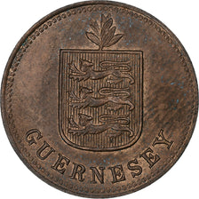 Guernsey, 2 Doubles, 1914, Bronze, AU(55-58)