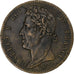 GUJANA FRANCUSKA, Charles X, 10 Centimes, 1827, La Rochelle, Brązowy, AU(50-53)