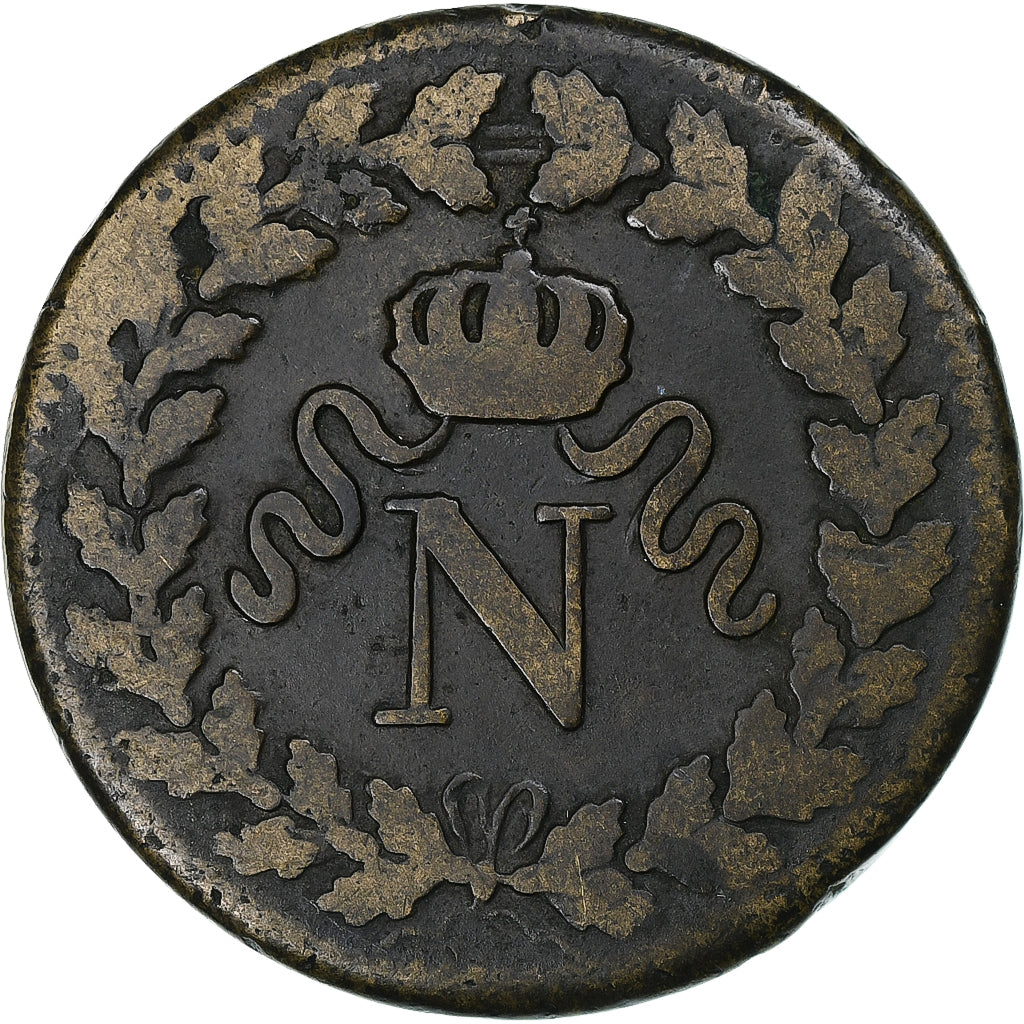 Frankreich, Napoleon I, 1 Décime, 1815, Strasbourg, Bronze, SGE+, Gadoury:195e