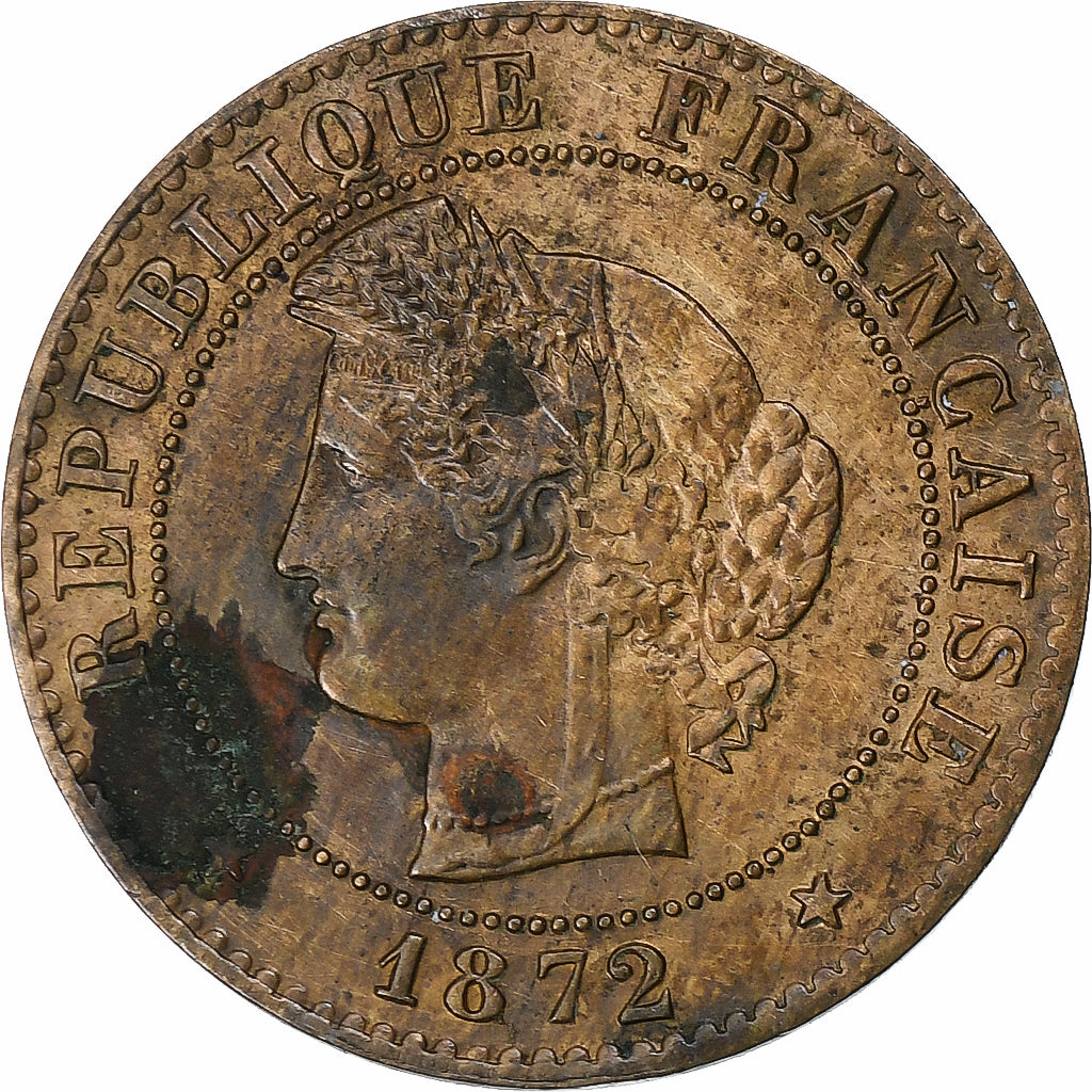 Frankreich, 1 Centime, Cérès, 1872, Paris, Bronze, SS+, Gadoury:88