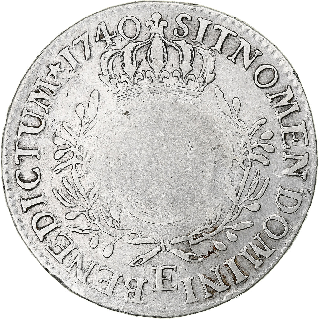 France, Louis XV, Ecu aux branches d'olivier, 1740, Tours, Silver, VF(30-35)