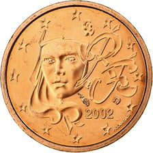 France, Euro Cent, BU, 2002, MDP, Copper Plated Steel, MS(65-70), KM:1282