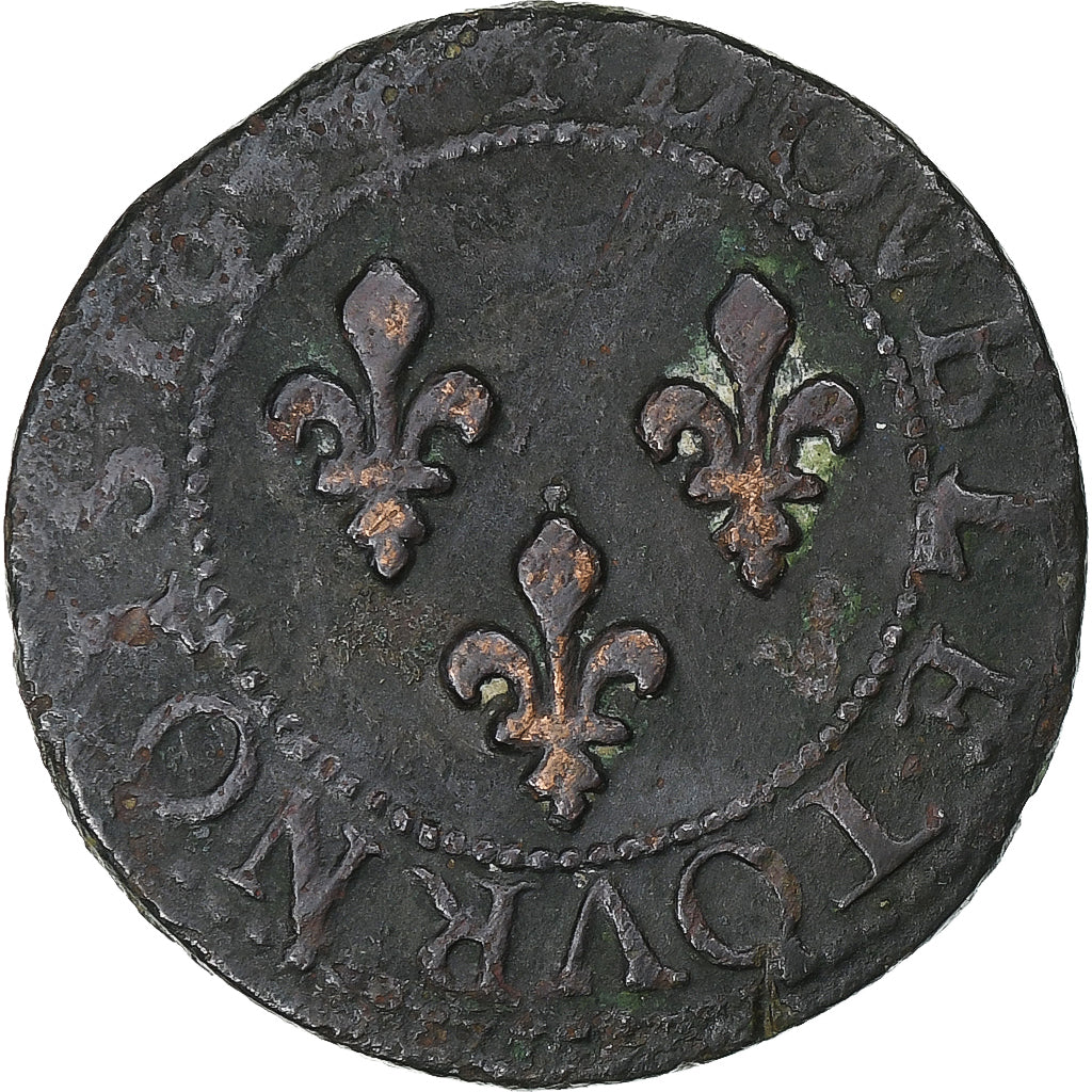 França, Louis XIII, Double Tournois, 163[-], Uncertain mint, Cobre, VF(30-35)