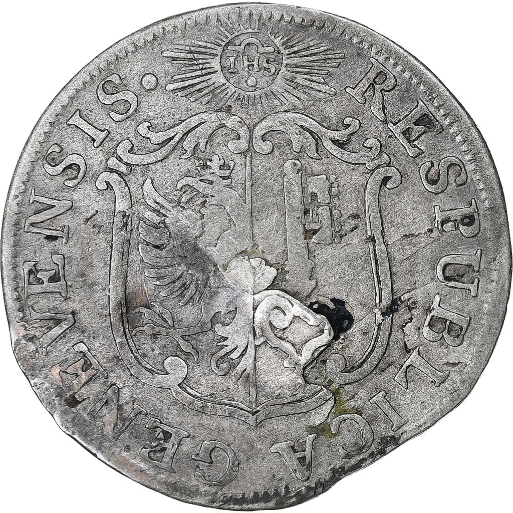 Schweiz, République de Genève, 6 Sols, 1765, Geneva, Billon, SS
