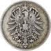 Alemania, Wilhelm I, Mark, 1874, Stuttgart, Plata, BC+, KM:7